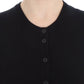 Black Wool Button Cardigan Sweater Top