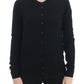 Black Wool Button Cardigan Sweater Top