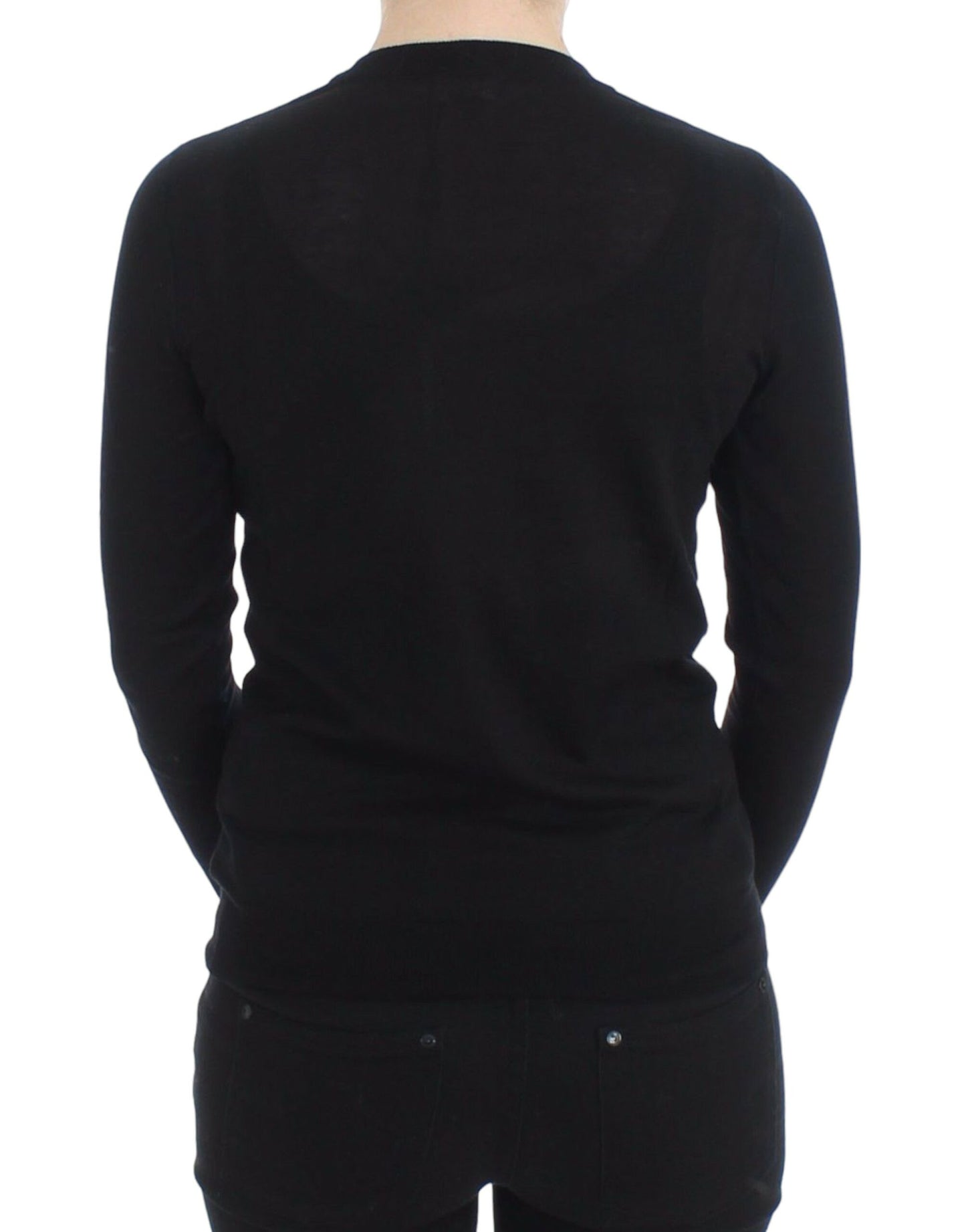 Black Crewneck Sweater Pullover Top