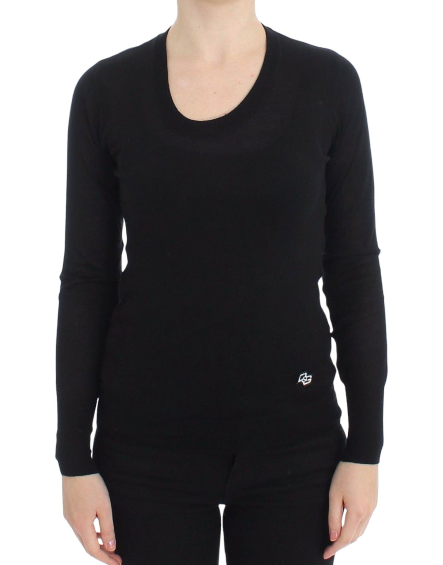 Black Crewneck Sweater Pullover Top