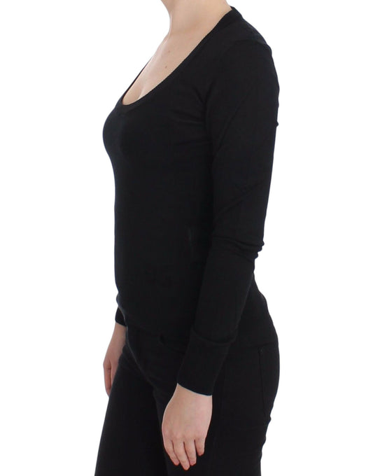 Black Cashmere Crewneck Sweater Pullover