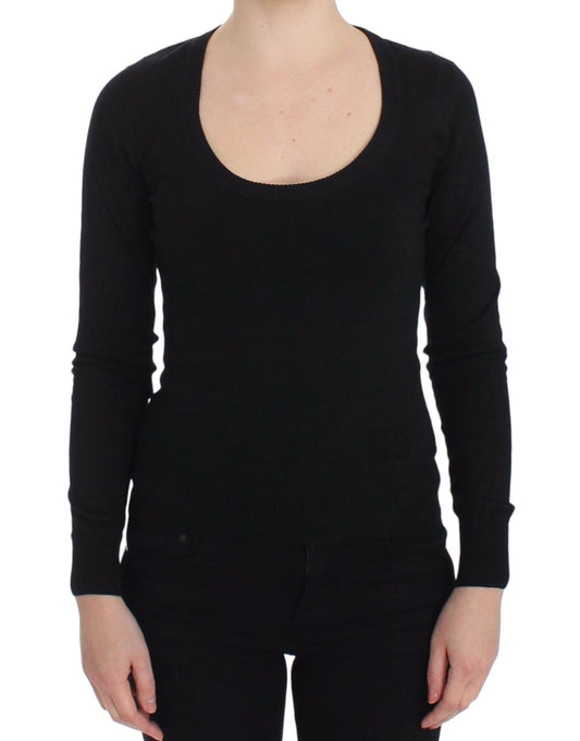 Black Cashmere Crewneck Sweater Pullover