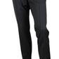 Men's Skinny Black Wool Evening Dress Pant