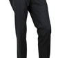 Men's Skinny Black Wool Evening Dress Pant