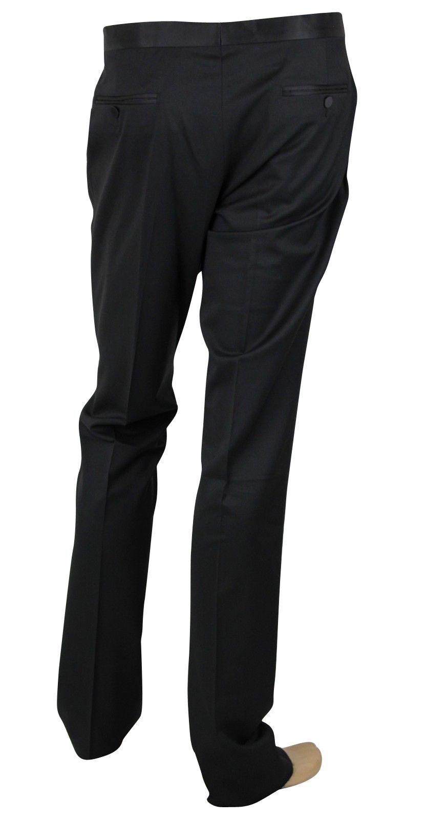 Men's Skinny Black Wool Evening Dress Pant