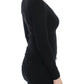 Black Wool Crewneck Sweater Pullover Top