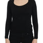 Black Wool Crewneck Sweater Pullover Top