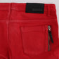 Chic Red Slim Fit Jeans