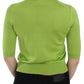Green Wool V-neck Pullover Sweater Top