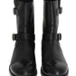 Elegant Black Leather Designer Boots