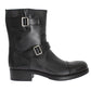 Elegant Black Leather Designer Boots