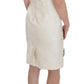White Brocade Crystal Sheath Dress