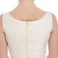 White Brocade Crystal Sheath Dress