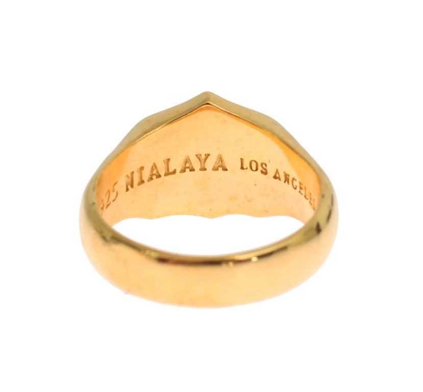 Nialaya Gold Plated 925 Sterling Silver Men's Ring