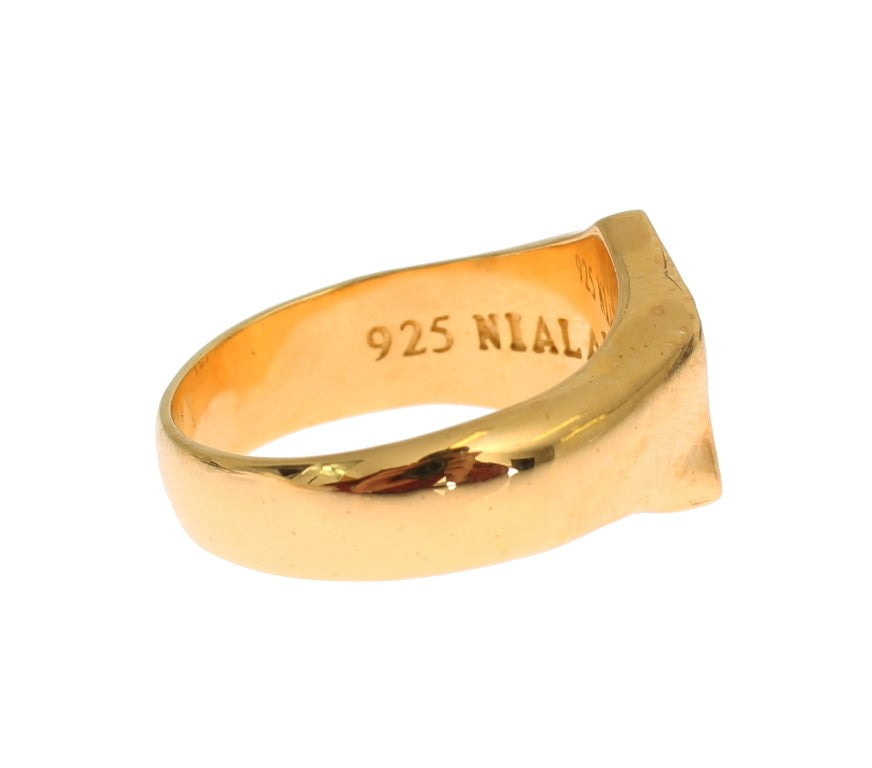 Elegant Men's Gold Plated Silver Ring