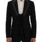 Elegant Slim Fit Black Wool Blazer