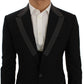 Elegant Slim Fit Black Wool Blazer