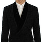 Elegant Slim Fit Black Silk-Blend Blazer