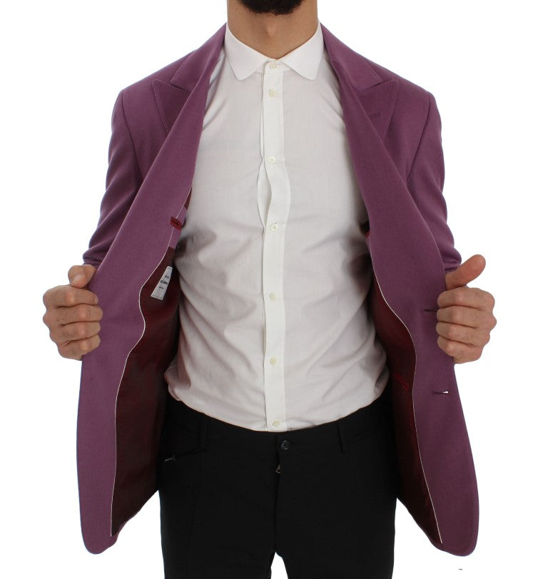 Elegant Purple Cashmere-Silk Blend Blazer