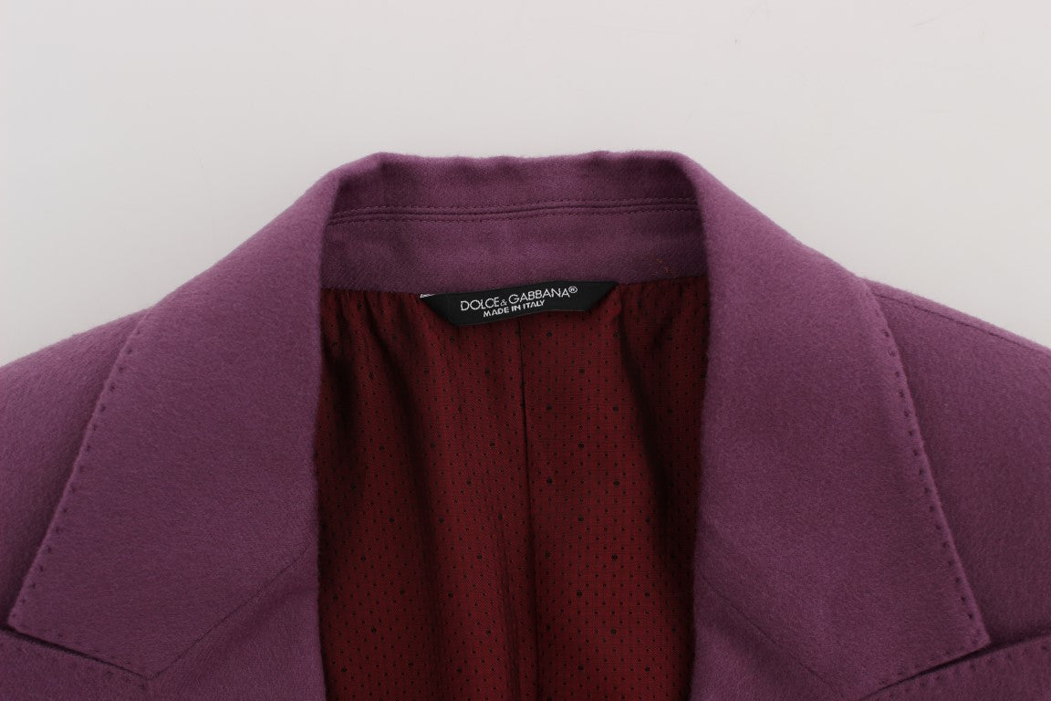 Elegant Purple Cashmere-Silk Blend Blazer