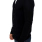 Elegant Black Wool Blend Cardigan