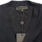 Elegant Black Wool Blend Cardigan