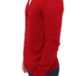 Elegant Red Wool Blend Cardigan Sweater
