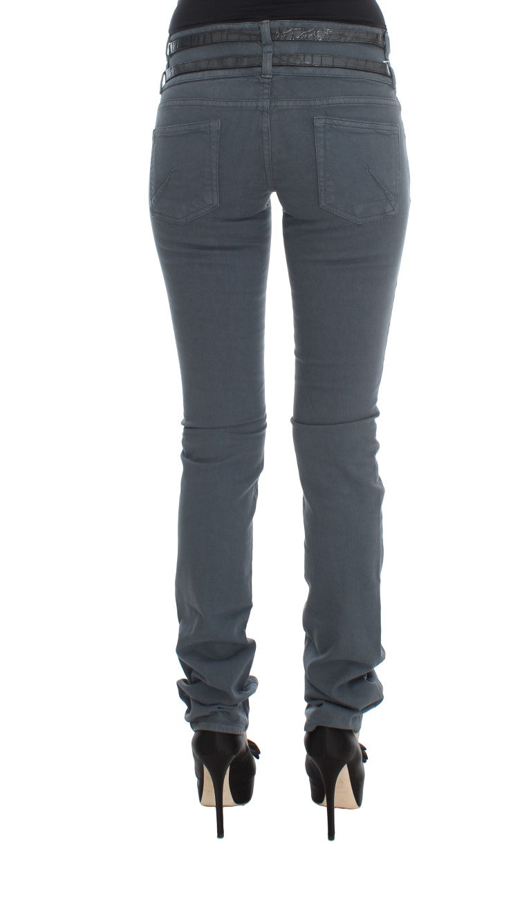 Sleek Slim Fit Italian Jeans in Chic Blue