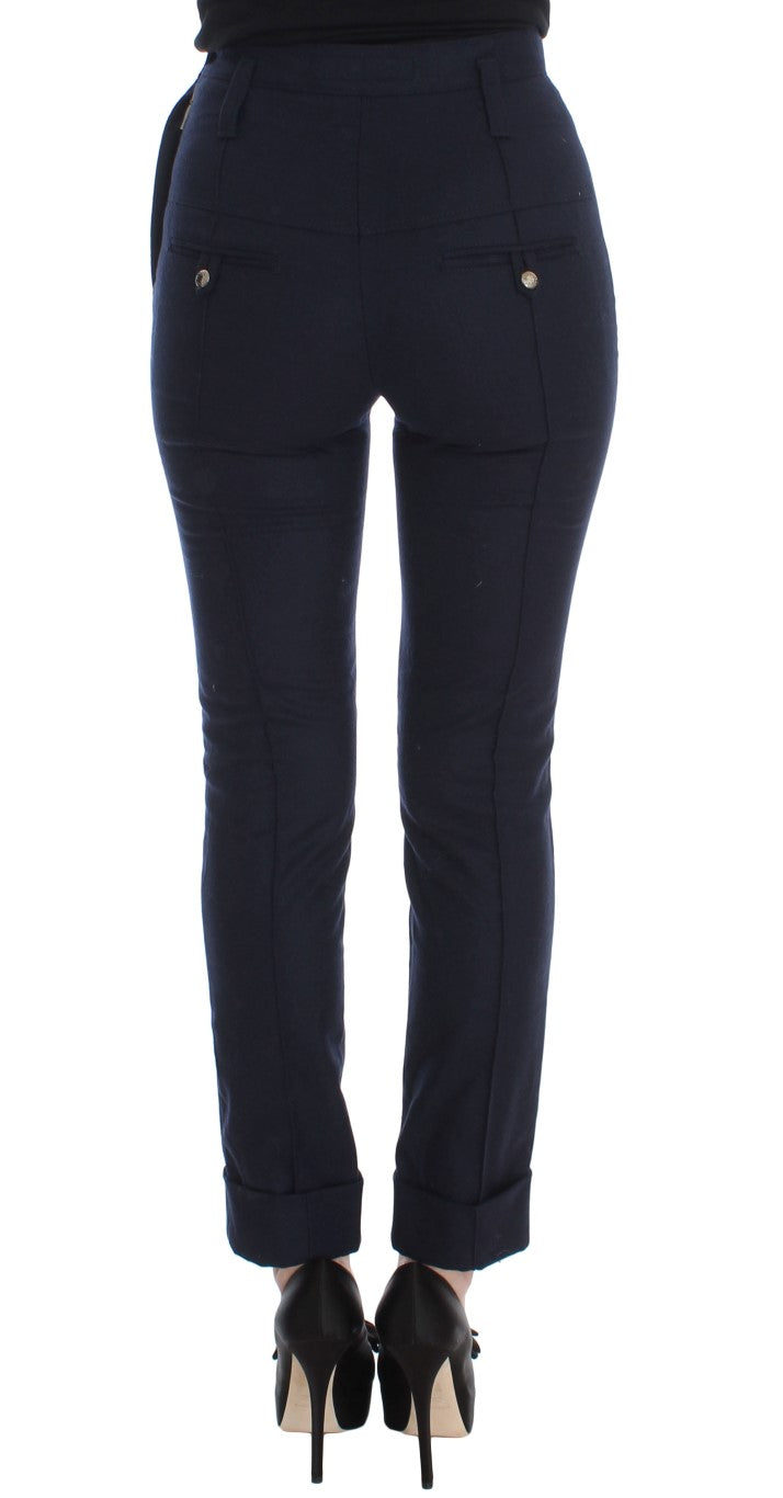 Sleek Slim Fit Wool Blend Trousers