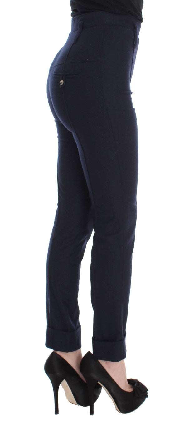 Sleek Slim Fit Wool Blend Trousers