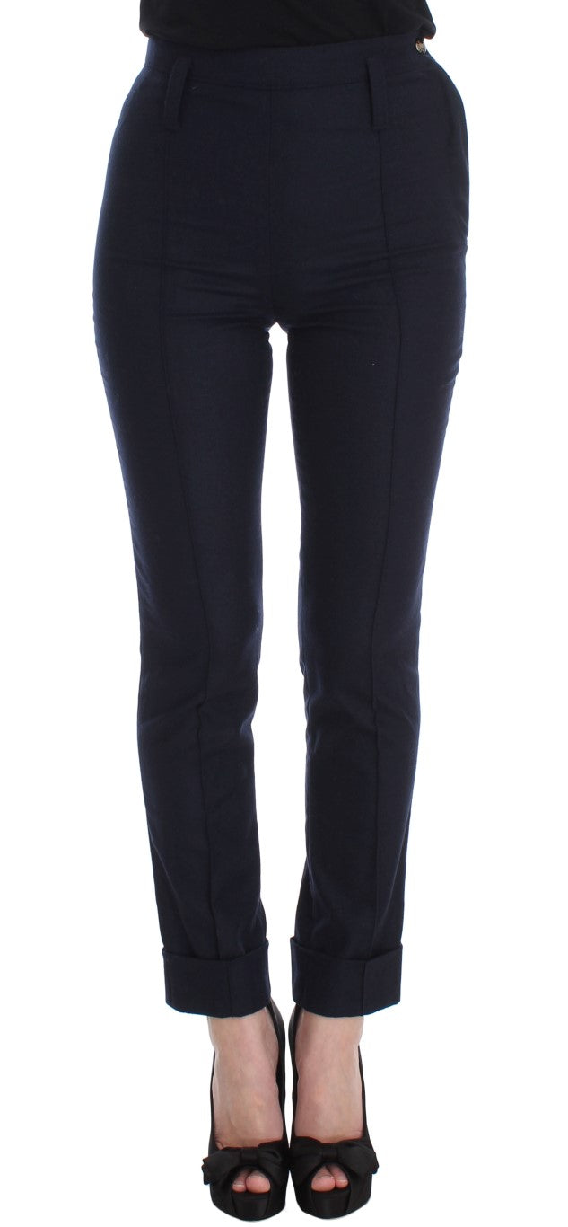 Sleek Slim Fit Wool Blend Trousers