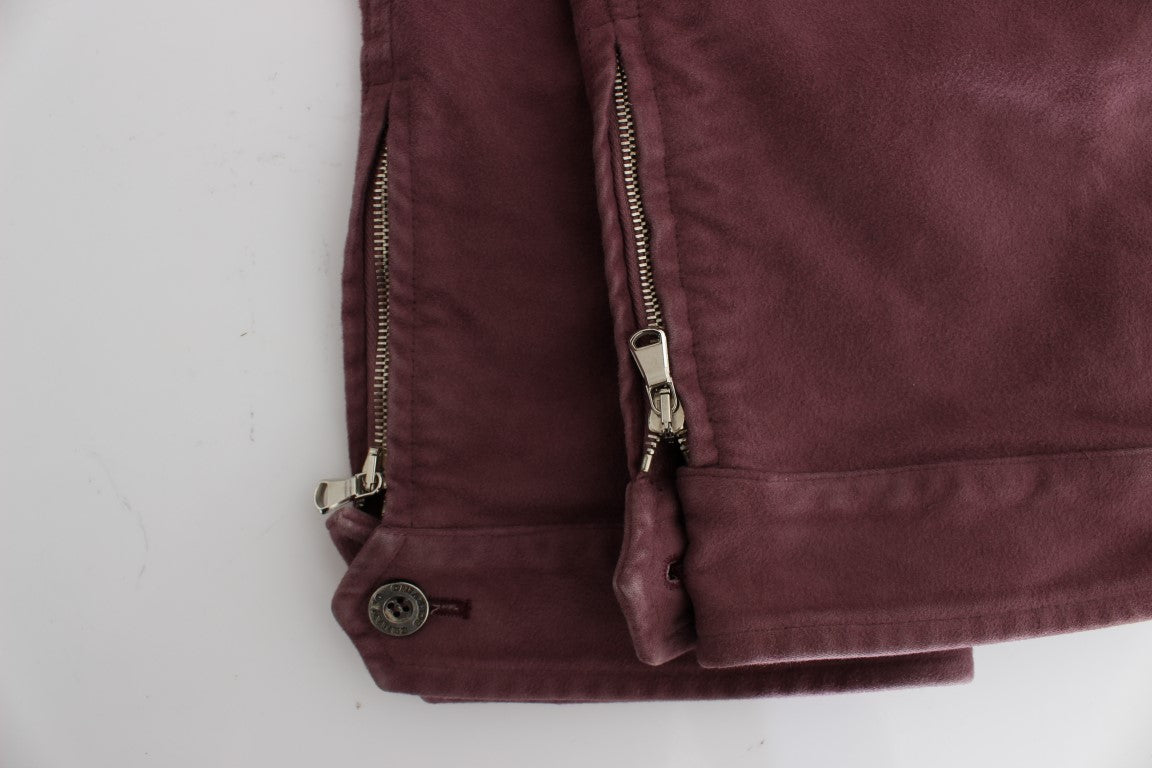 Chic Bordeaux Capri Cropped Cargo Pants