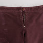 Chic Bordeaux Capri Cropped Cargo Pants