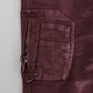 Chic Bordeaux Capri Cropped Cargo Pants