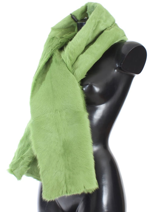 Elegant Green Fur Shoulder Wrap Scarf