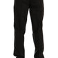 Elegant Brown Striped Dress Trousers