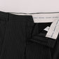 Elegant Gray Striped Dress Trousers