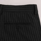 Elegant Gray Striped Dress Trousers