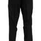 Elegant Straight Fit Blue Striped Trousers