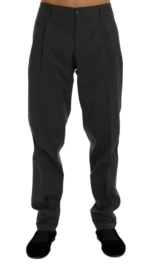 Elegant Striped Dress Trousers for Men