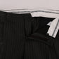 Elegant Gray Striped Wool Trousers