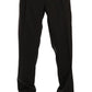 Elegant Gray Striped Wool Trousers