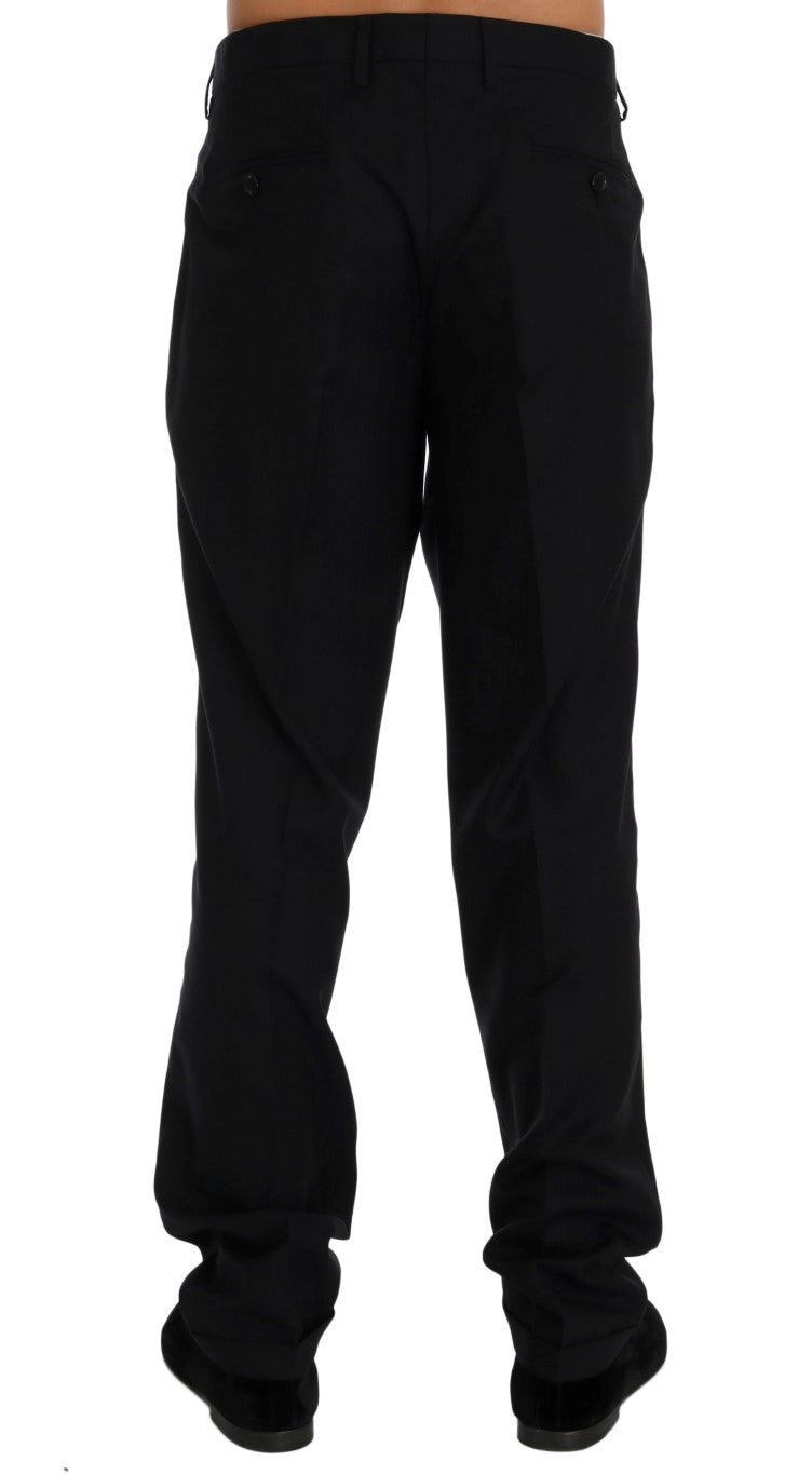 Elegant Striped Wool Dress Trousers