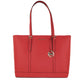 Jet Set Travel Large Saffiano Leather Top Zip Shoulder Tote Handbag (Flame)