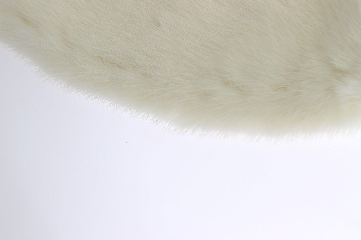 Elegant White Mink Fur Shoulder Wrap Scarf