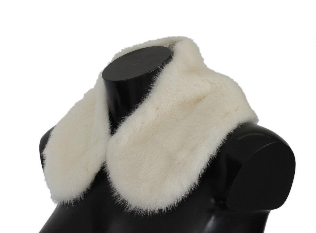 Elegant White Mink Fur Shoulder Wrap Scarf