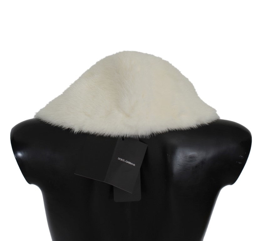 Elegant White Mink Fur Shoulder Wrap Scarf