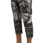 Multicolor Dragon Print Capri Pants
