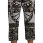 Multicolor Dragon Print Capri Pants