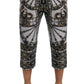 Multicolor Dragon Print Capri Pants